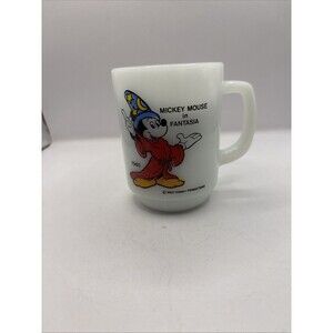 Vintage Anchor Hocking Mickey Mouse Fantasia Pepsi Mug Milk Glass